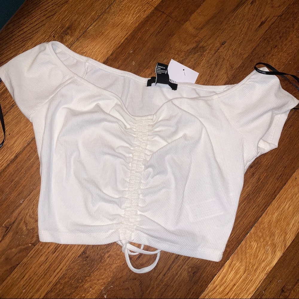 Ruched off the shoulder top